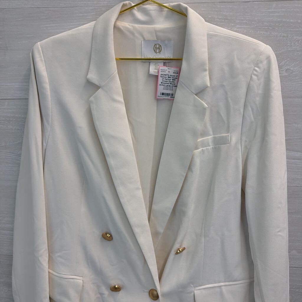 House of Harlow 1960 Cream Double Breasted Blazer Jacket Large