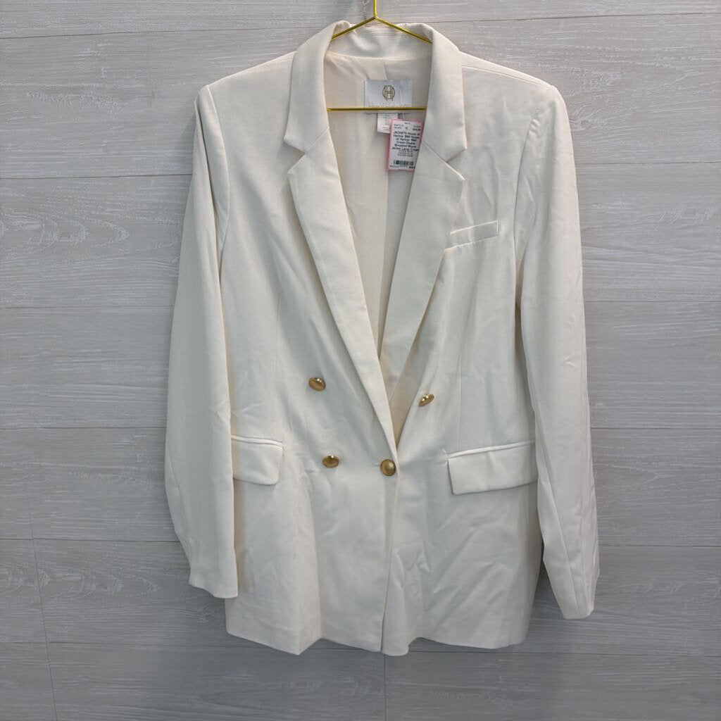 House of Harlow 1960 Cream Double Breasted Blazer Jacket Large