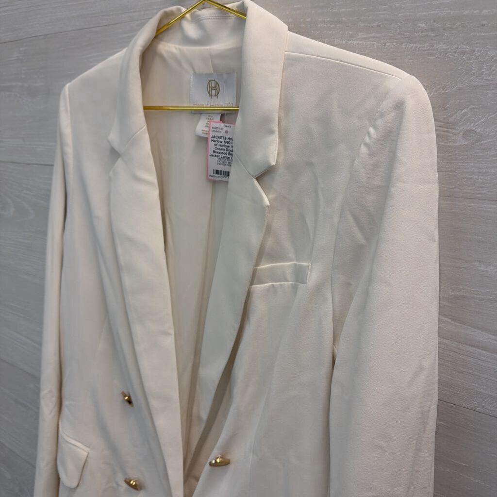 House of Harlow 1960 Cream Double Breasted Blazer Jacket Large
