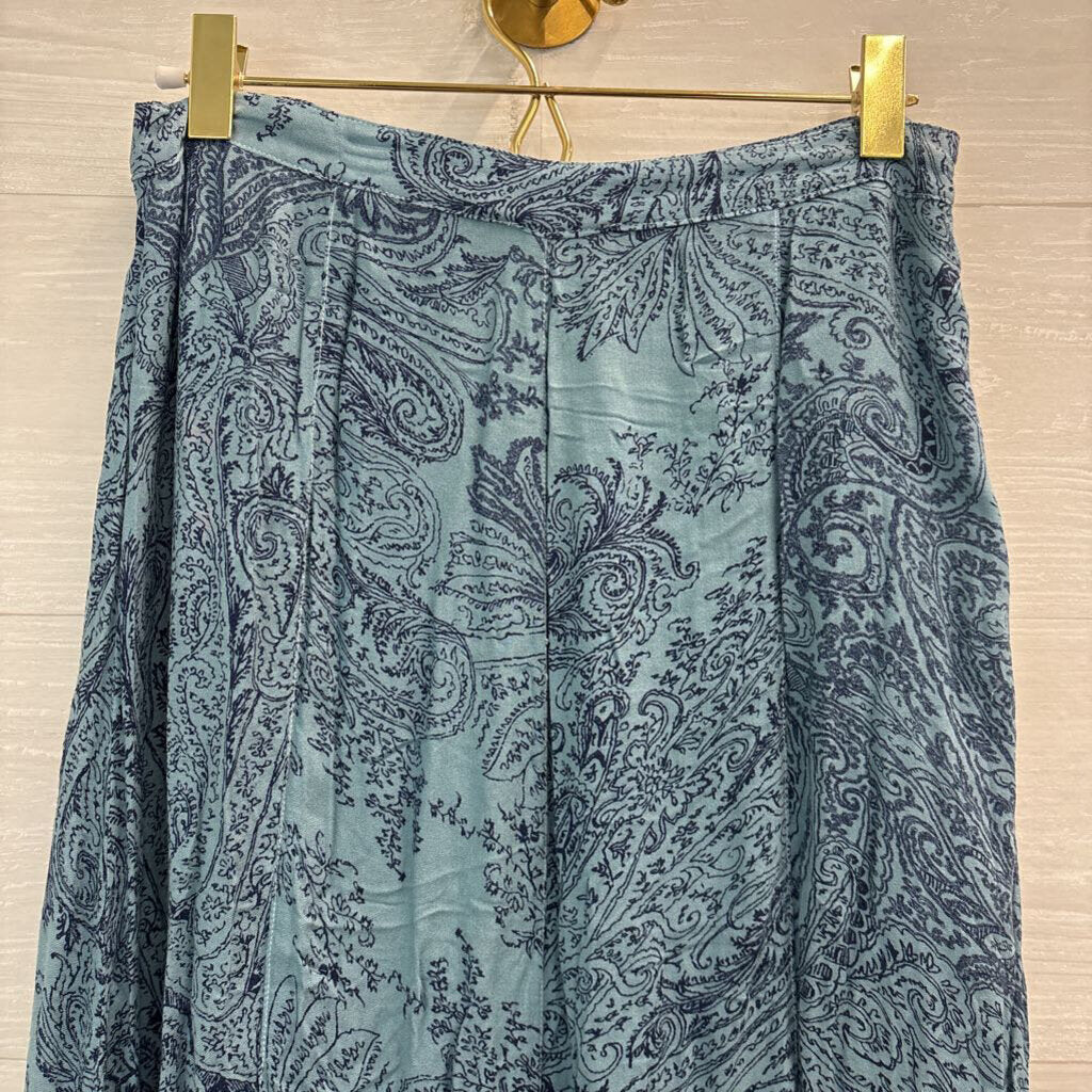 Anama Blue/ Navy Print Maxi Skirt Medium