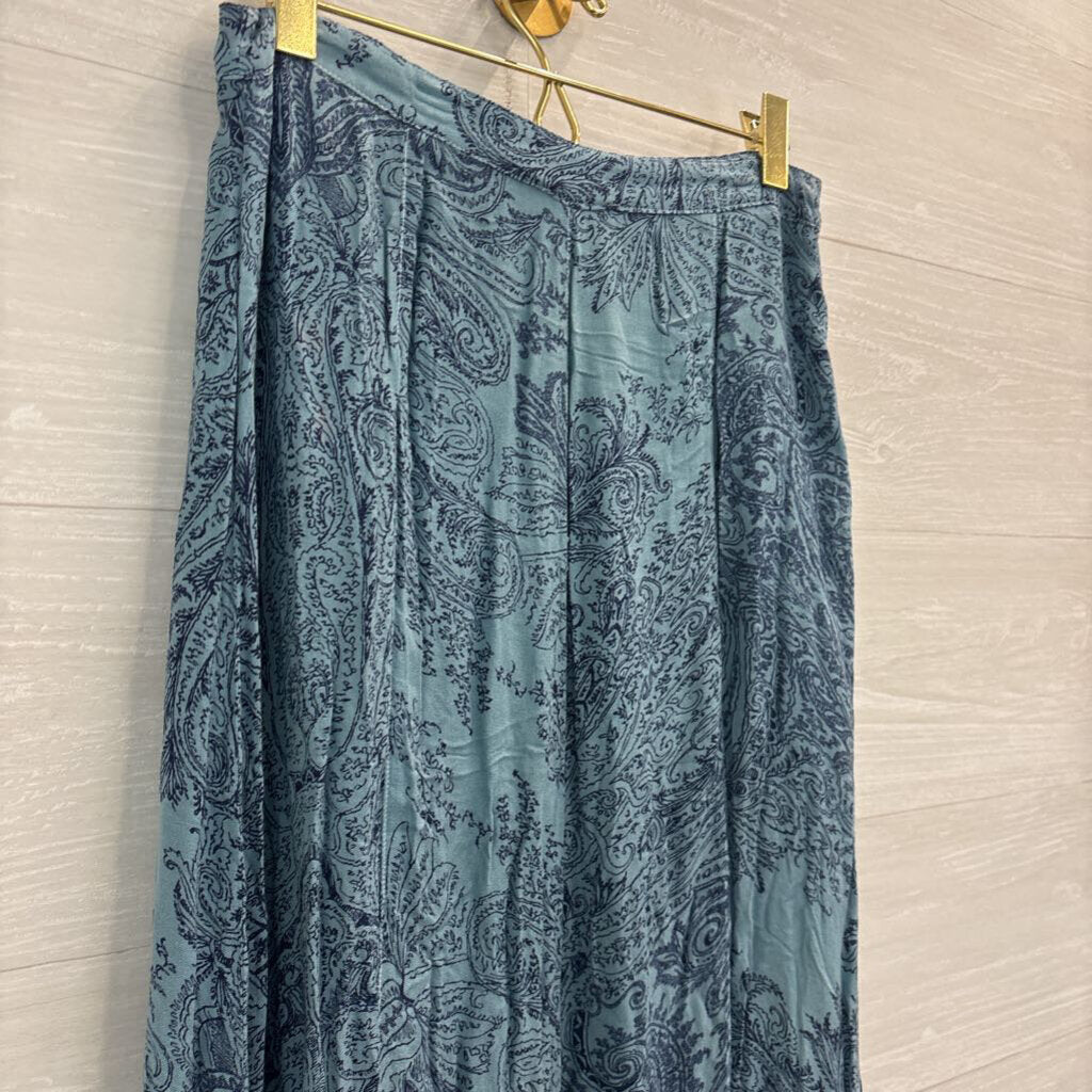 Anama Blue/ Navy Print Maxi Skirt Medium