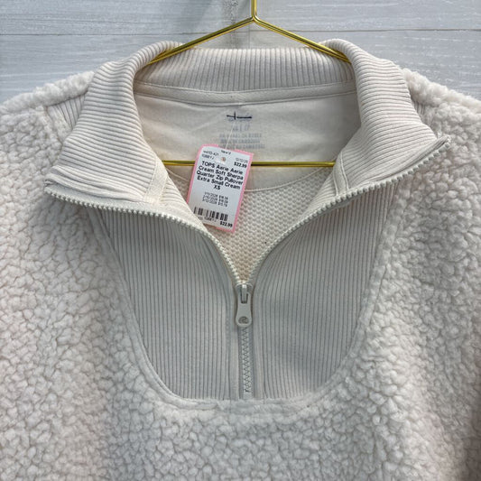 Aerie Cream Soft Sherpa Quarter Zip Pullover Extra Small