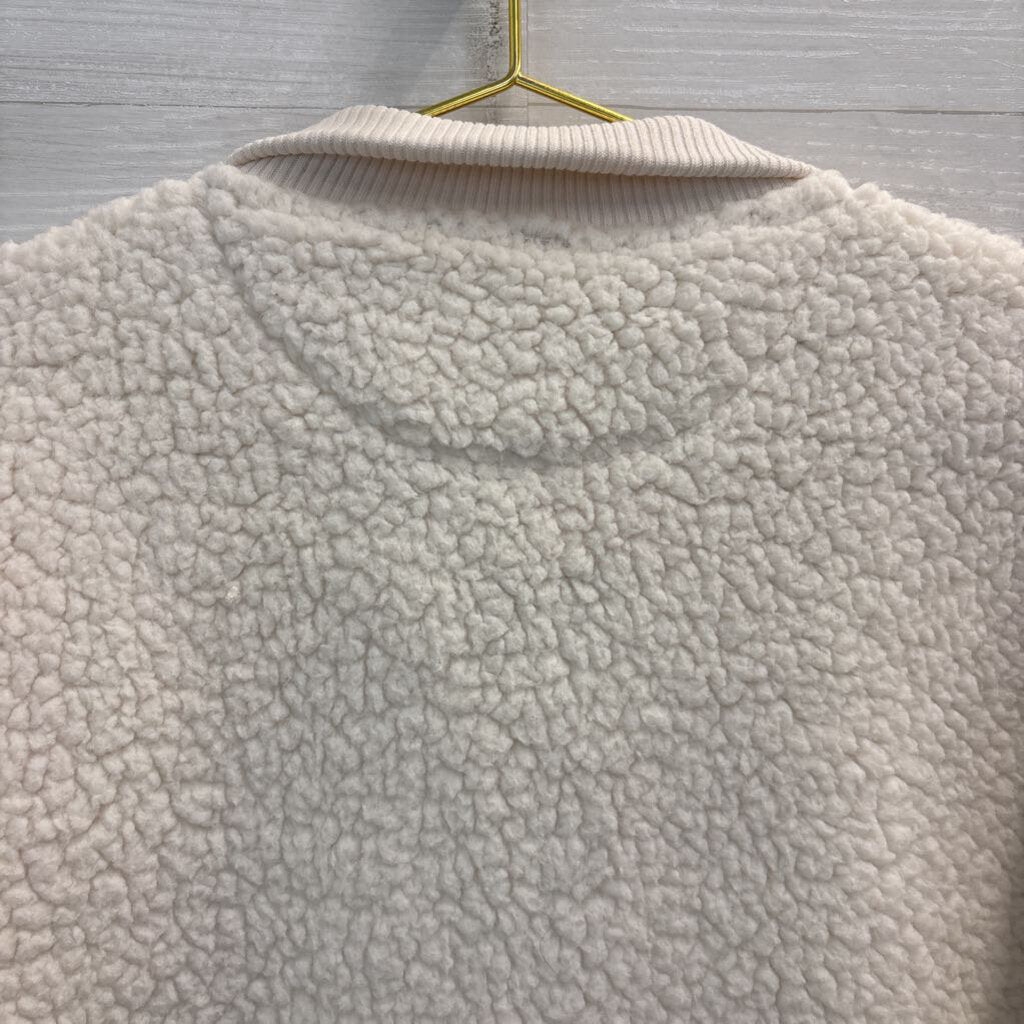 Aerie Cream Soft Sherpa Quarter Zip Pullover Extra Small