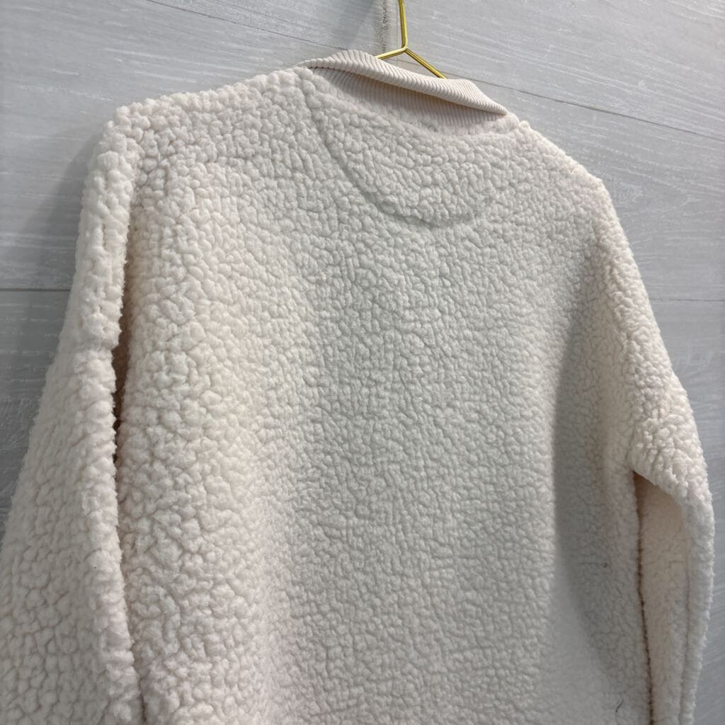 Aerie Cream Soft Sherpa Quarter Zip Pullover Extra Small