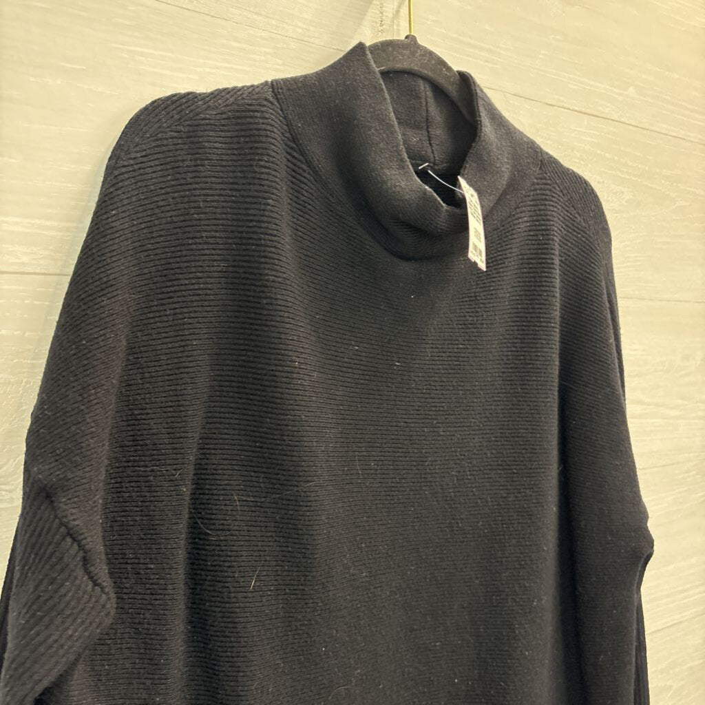 Lillusory Black Mock Neck Tunic Sweater Medium