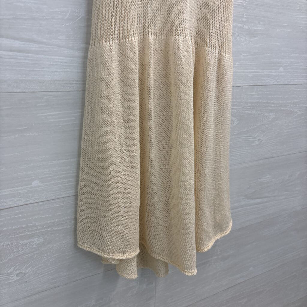 POL Cream Open Knit Babydoll Tank Top Small