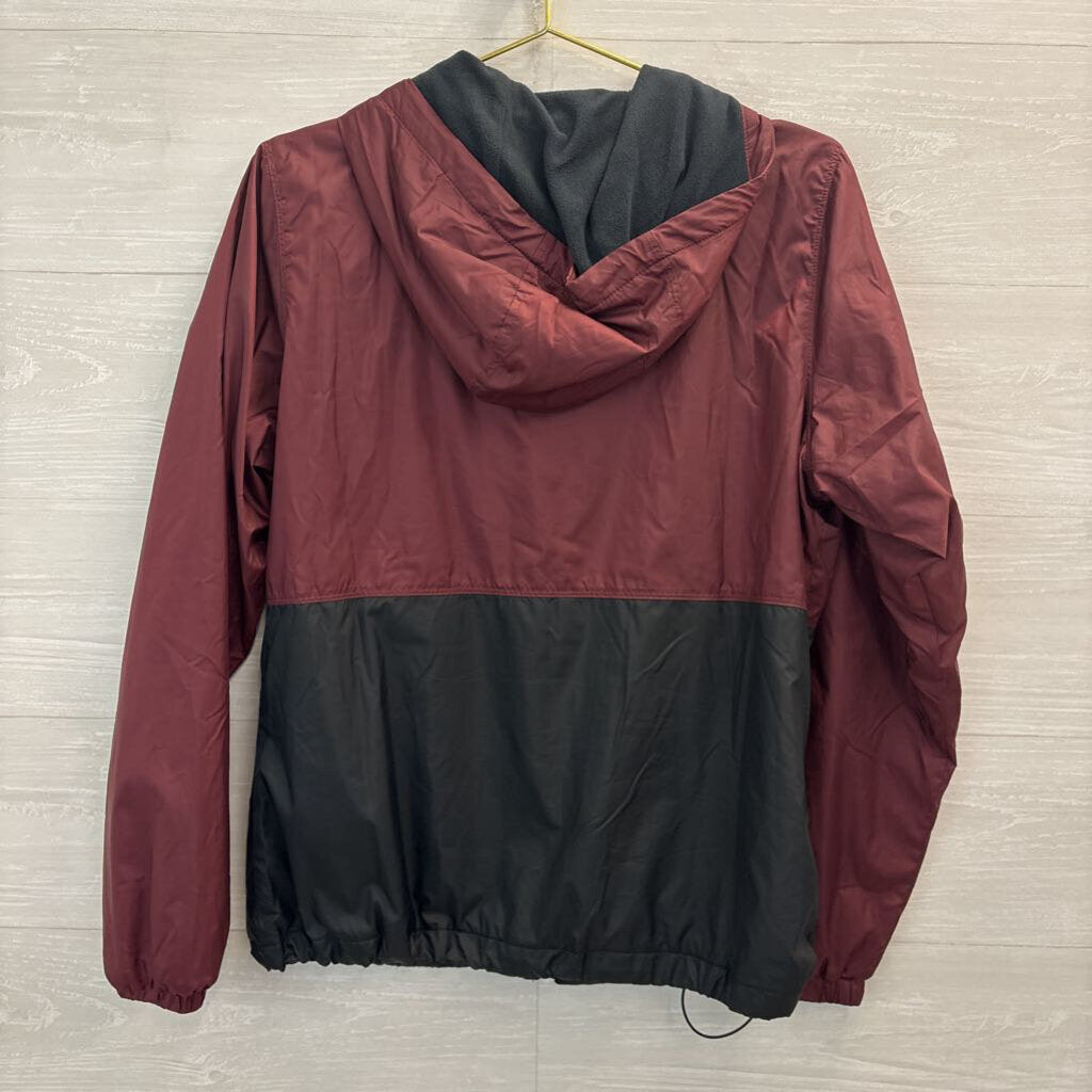 Columbia Burgundy/ Black Fleece Lined Windbreaker Jacket Medium