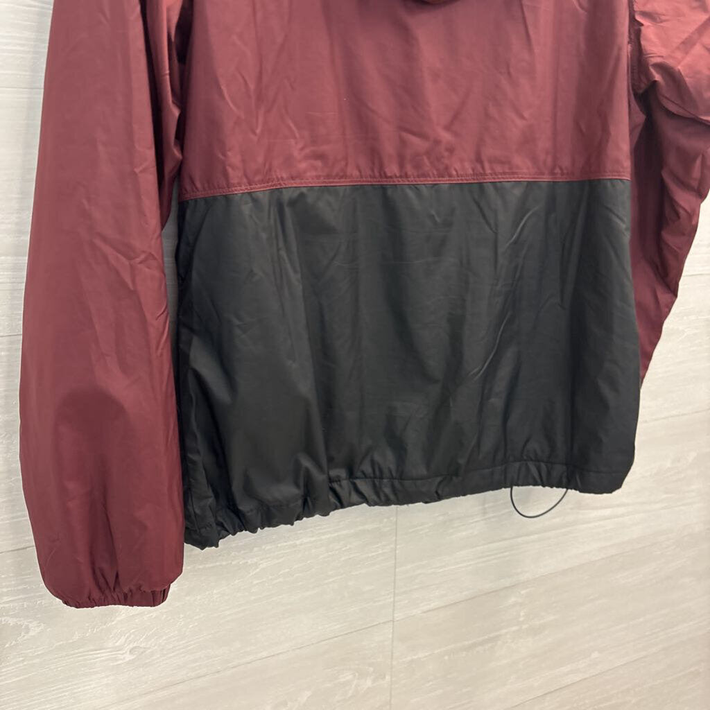 Columbia Burgundy/ Black Fleece Lined Windbreaker Jacket Medium
