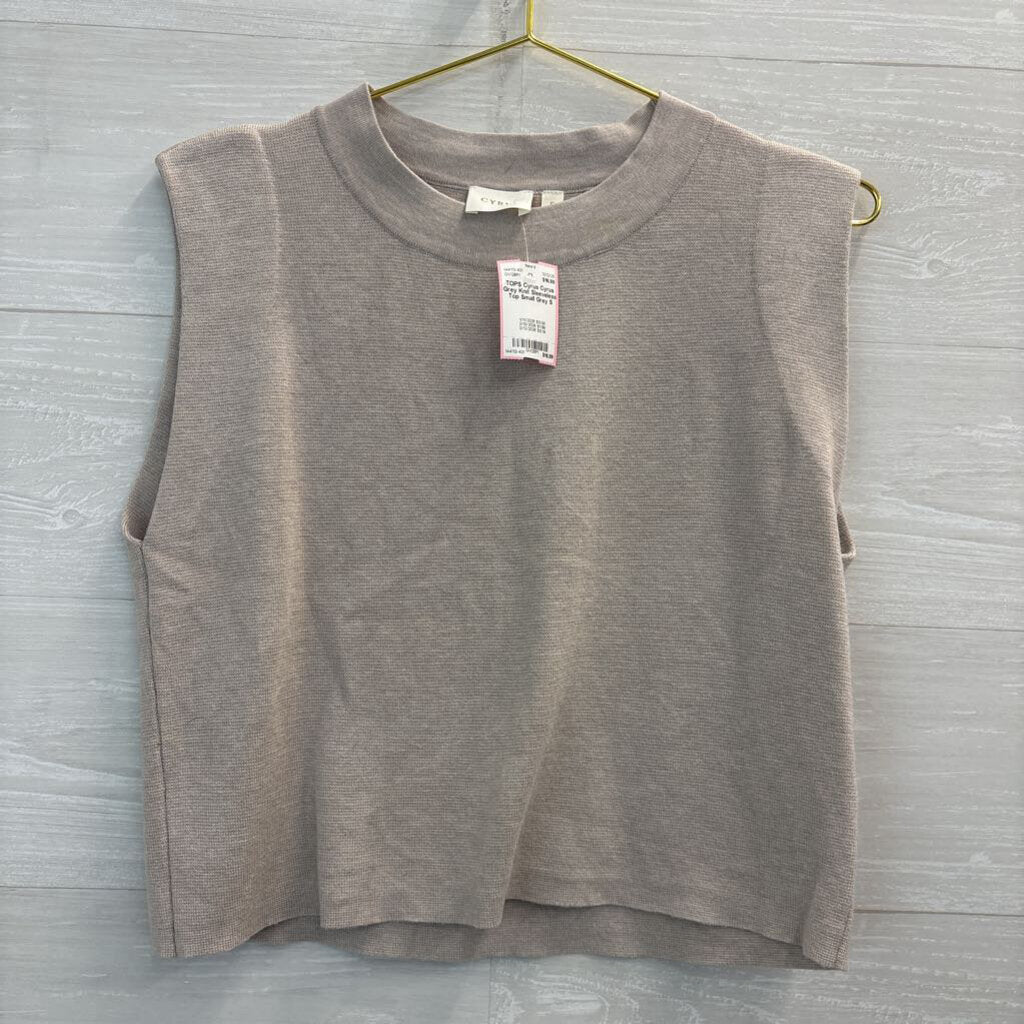 Cyrus Grey Knit Sleeveless Top Small