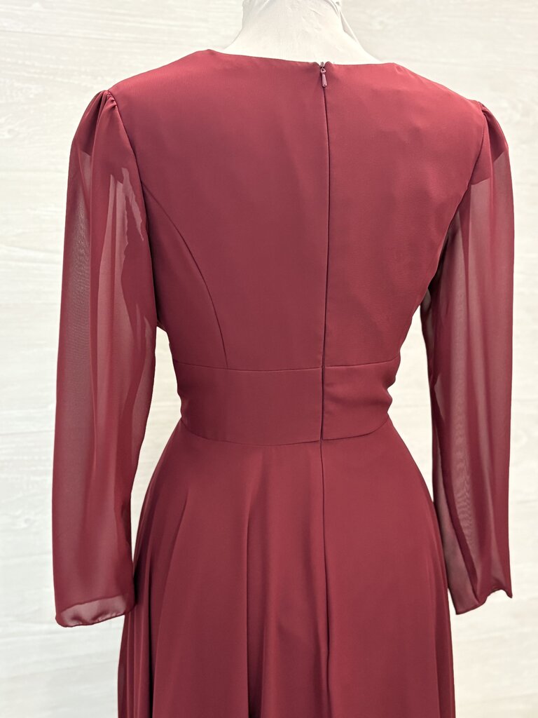 JJs House V-Neck Long Flutter Sleeve Dress Large