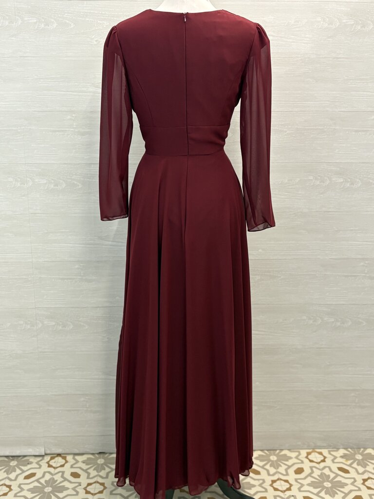 JJs House V-Neck Long Flutter Sleeve Dress Large