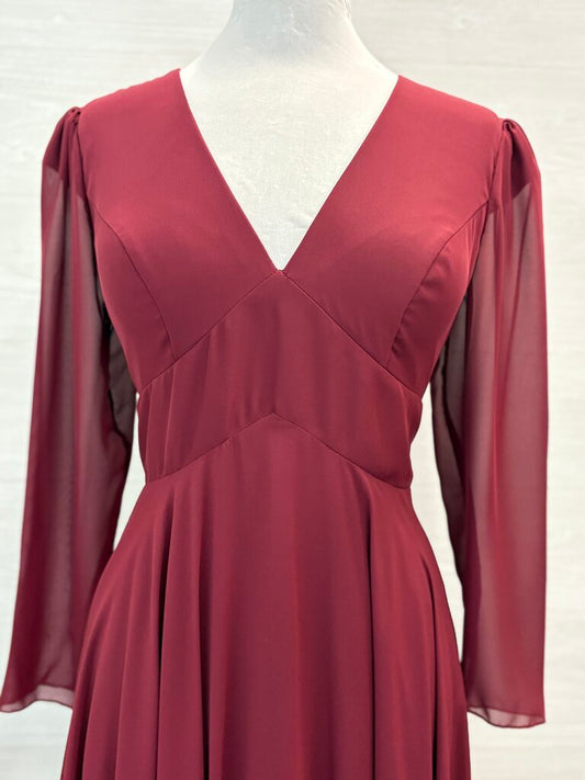 JJs House V-Neck Long Flutter Sleeve Dress Large