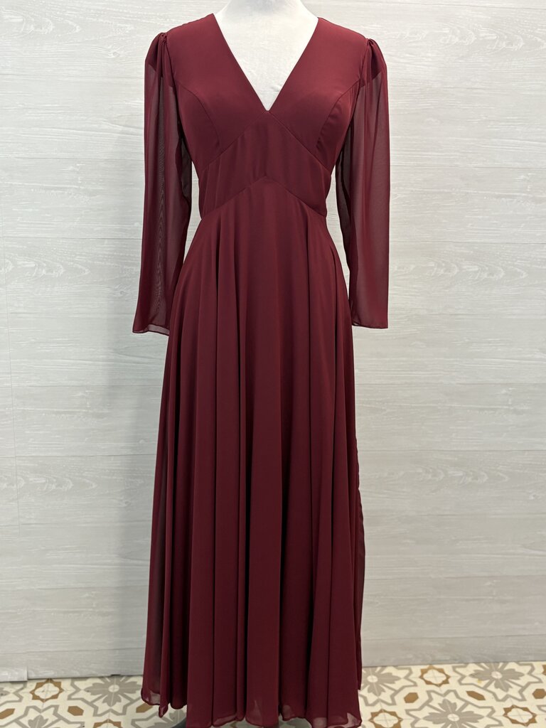 JJs House V-Neck Long Flutter Sleeve Dress Large