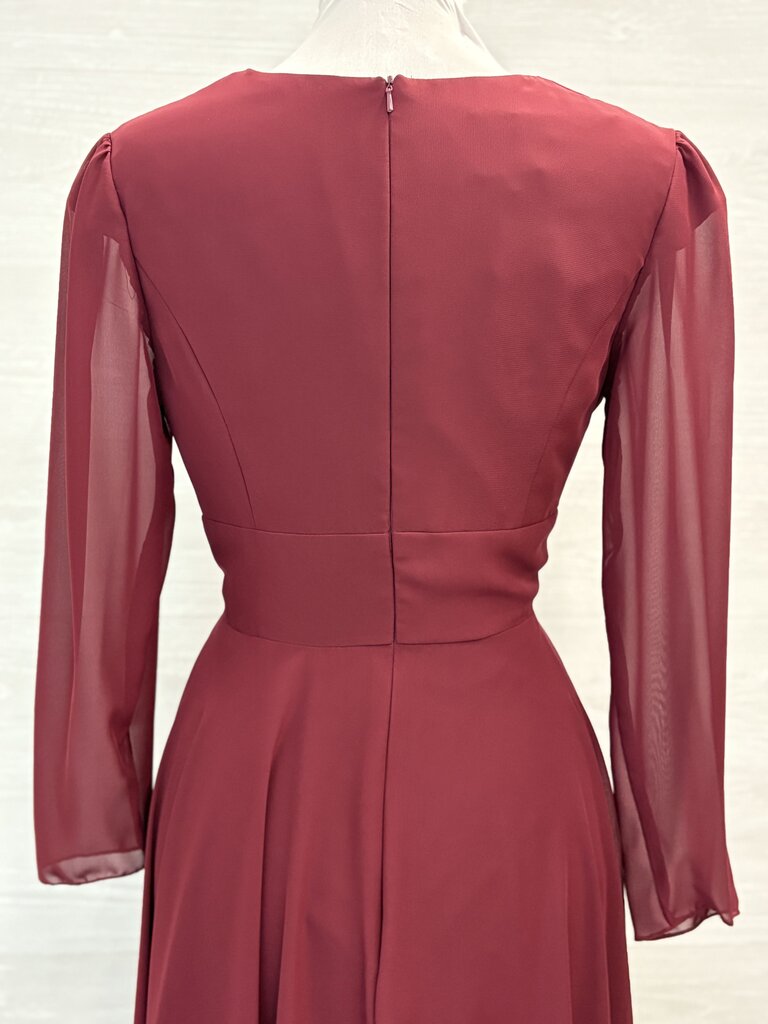 JJs House V-Neck Long Flutter Sleeve Dress Large