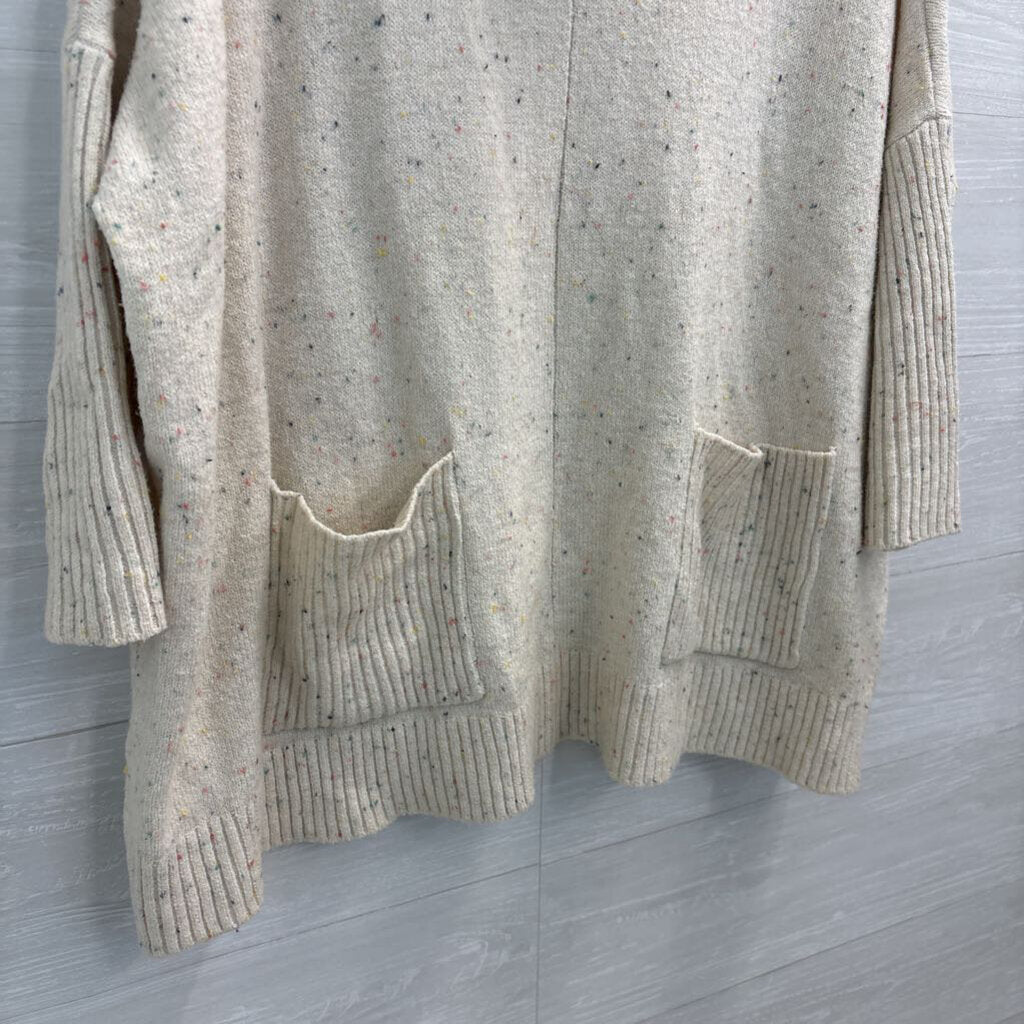 Loft Beige/ Multi Speckled Knit Turtleneck Sweater Small