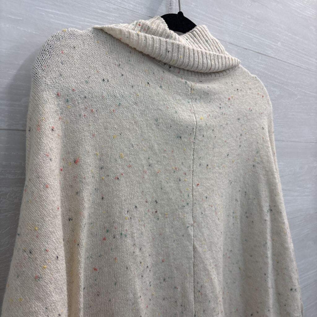 Loft Beige/ Multi Speckled Knit Turtleneck Sweater Small
