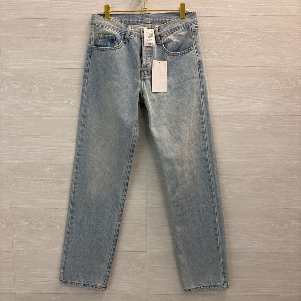 John Galt Light Wash High Rise Mom Jeans Small