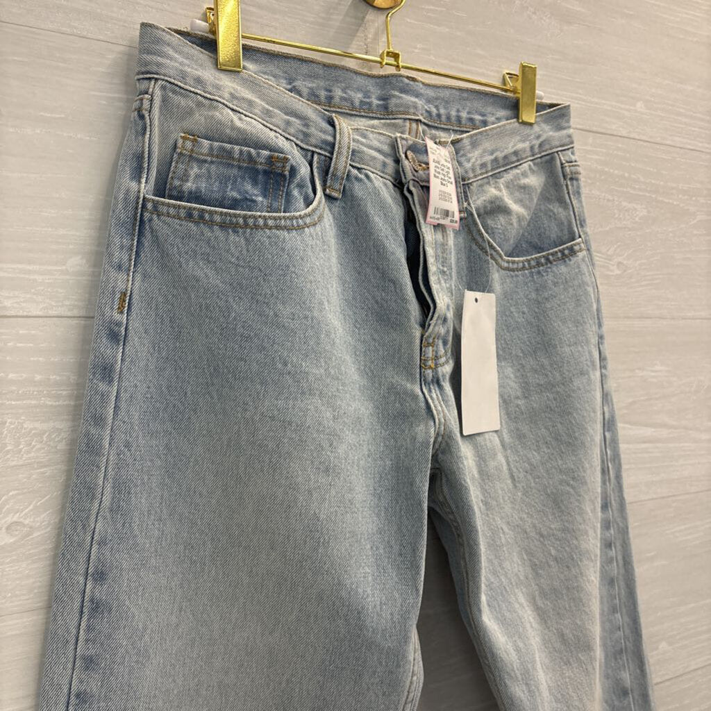 John Galt Light Wash High Rise Mom Jeans Small