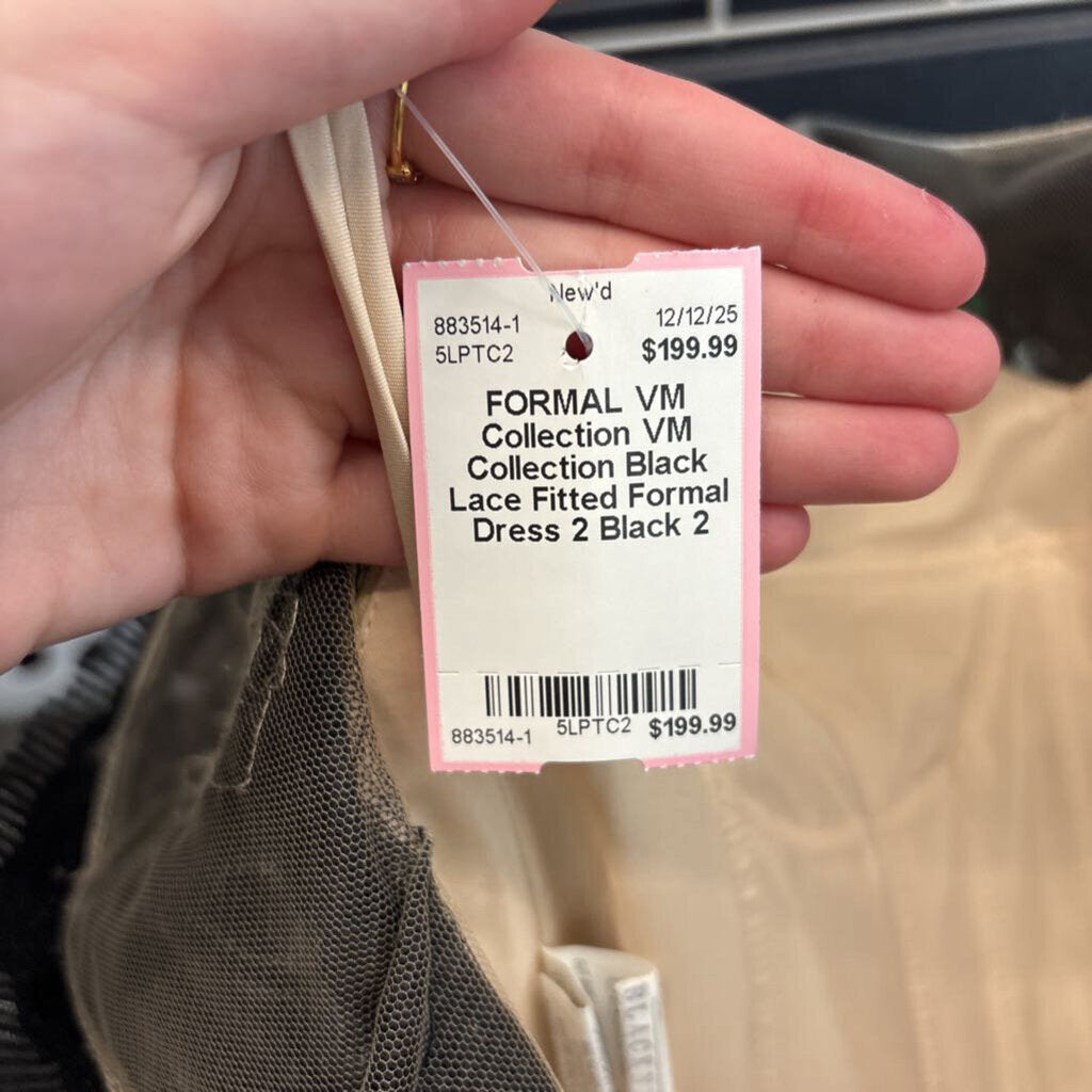 VM Collection Black Lace Fitted Formal Dress 2