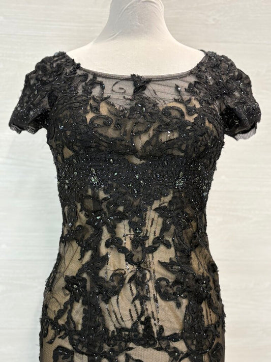 VM Collection Black Lace Fitted Formal Dress 2