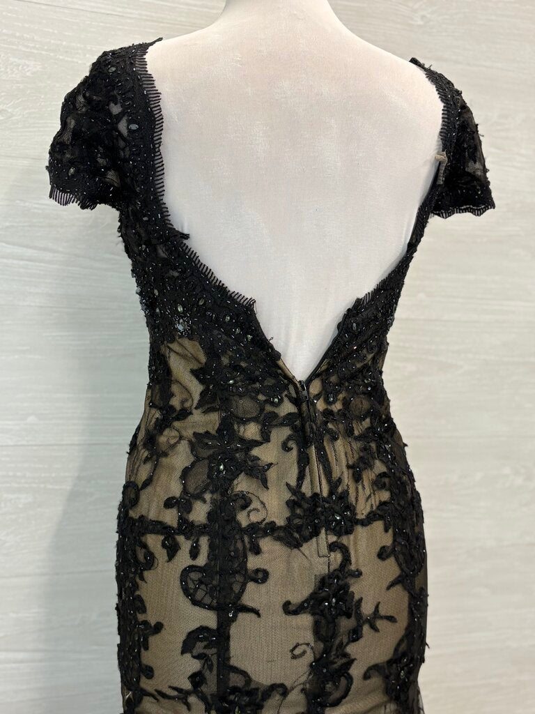 VM Collection Black Lace Fitted Formal Dress 2