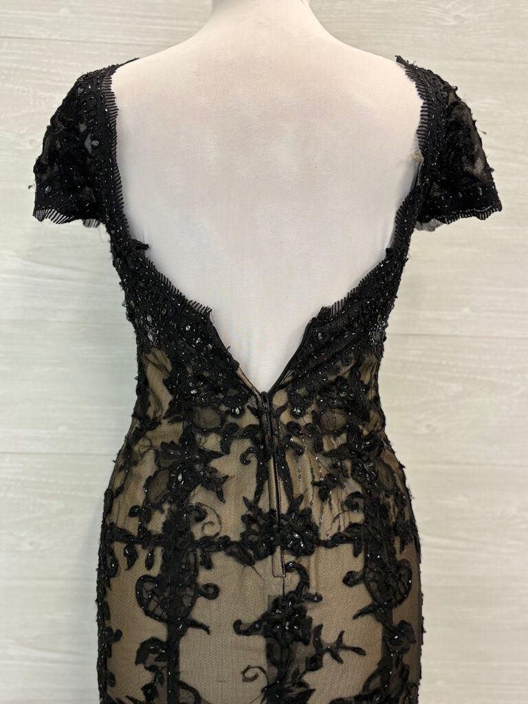 VM Collection Black Lace Fitted Formal Dress 2