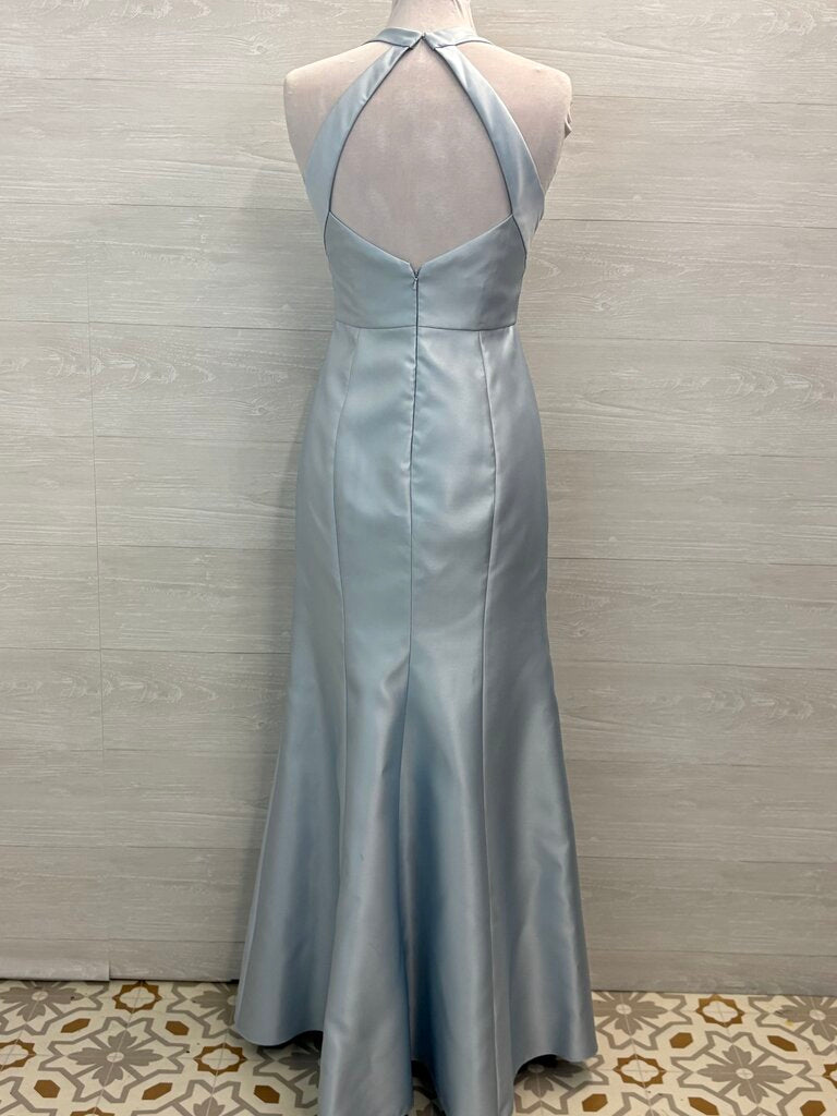 Alfred Sung D761 High Neck Satin Formal Dress 6