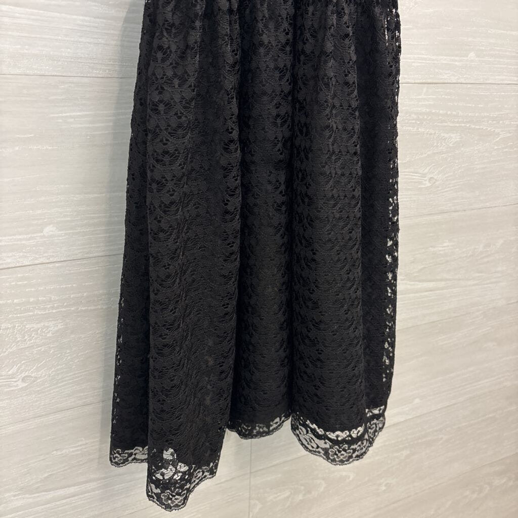 Moda International Black/ Gold Shimmer Lace High Neck Dress 2