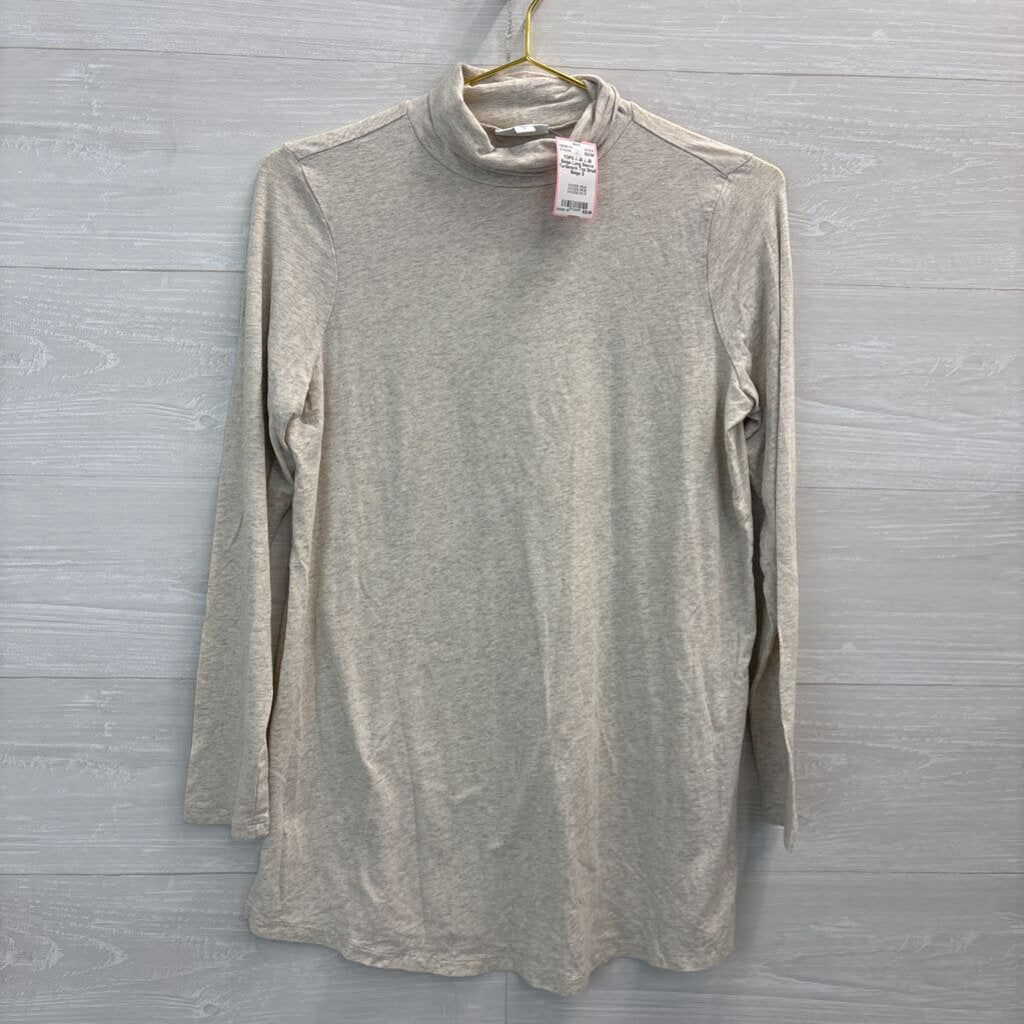 J Jill Beige Long Sleeve Turtleneck Top Small