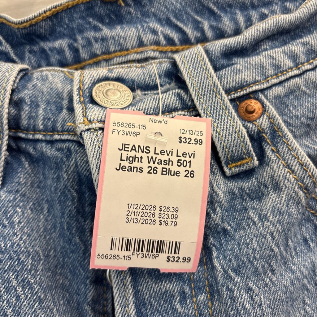 Levi Light Wash 501 Jeans 26