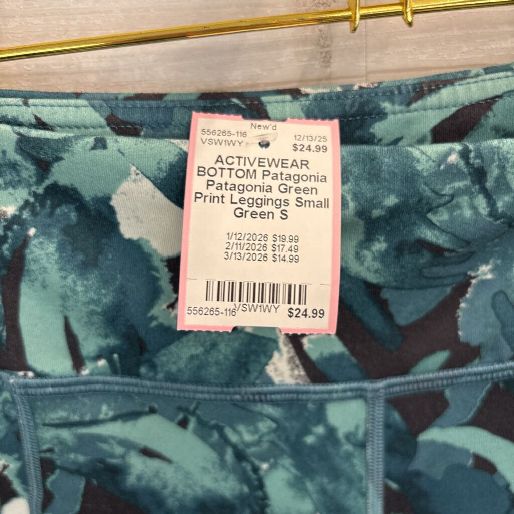 Patagonia Green Print Leggings Small