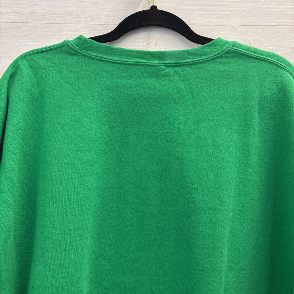 Gildan Green Embroidered Grinch Christmas Pullover Extra Large