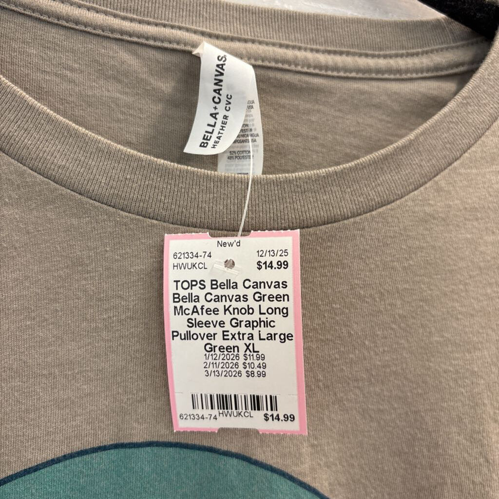 Bella Canvas Green McAfee Knob Long Sleeve Graphic Pullover Extra Large