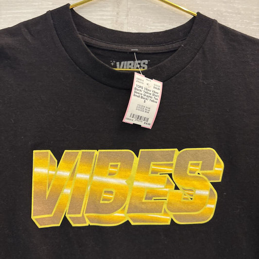 Vibes Black/ Yellow Short Sleeve Graphic Tee Small