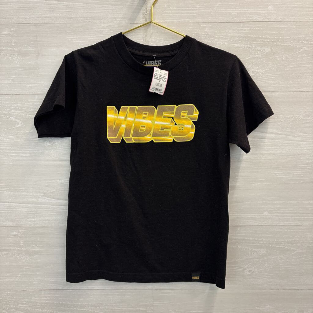 Vibes Black/ Yellow Short Sleeve Graphic Tee Small