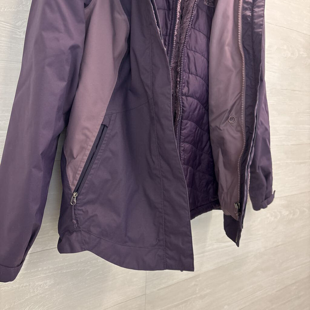 The North Face Purple Mossbud Swirl Triclimate Double Jacket Extra Small