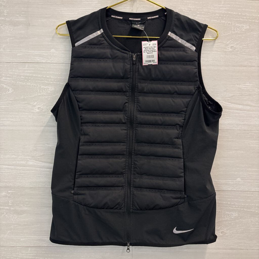 Nike Black Aeroloft Running Insulation Zip Up Vest Medium