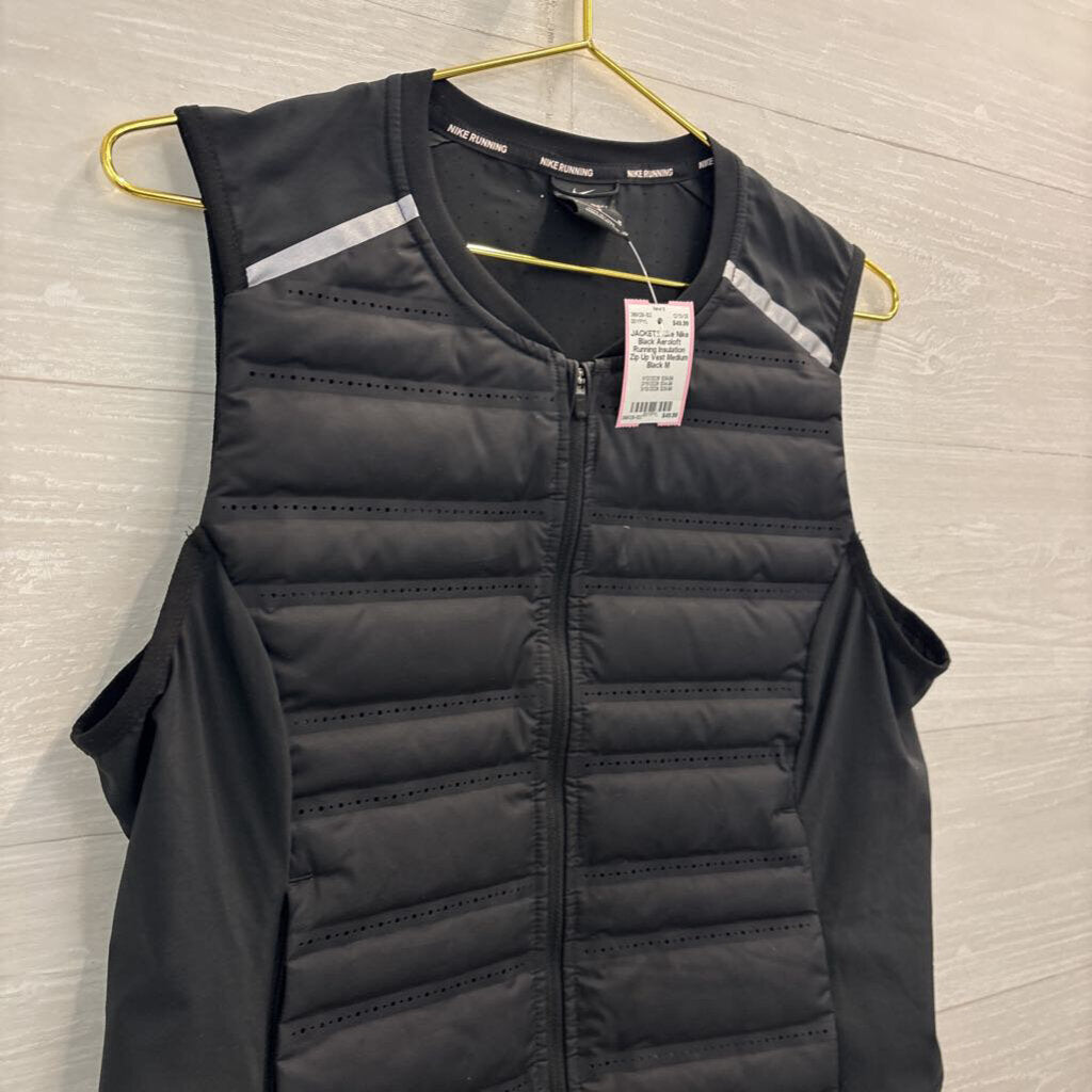 Nike Black Aeroloft Running Insulation Zip Up Vest Medium