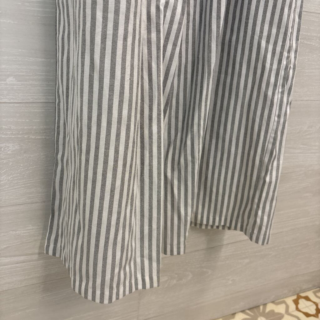 Cider White/ Grey Striped Sleeveless Wrap Jumpsuit Large
