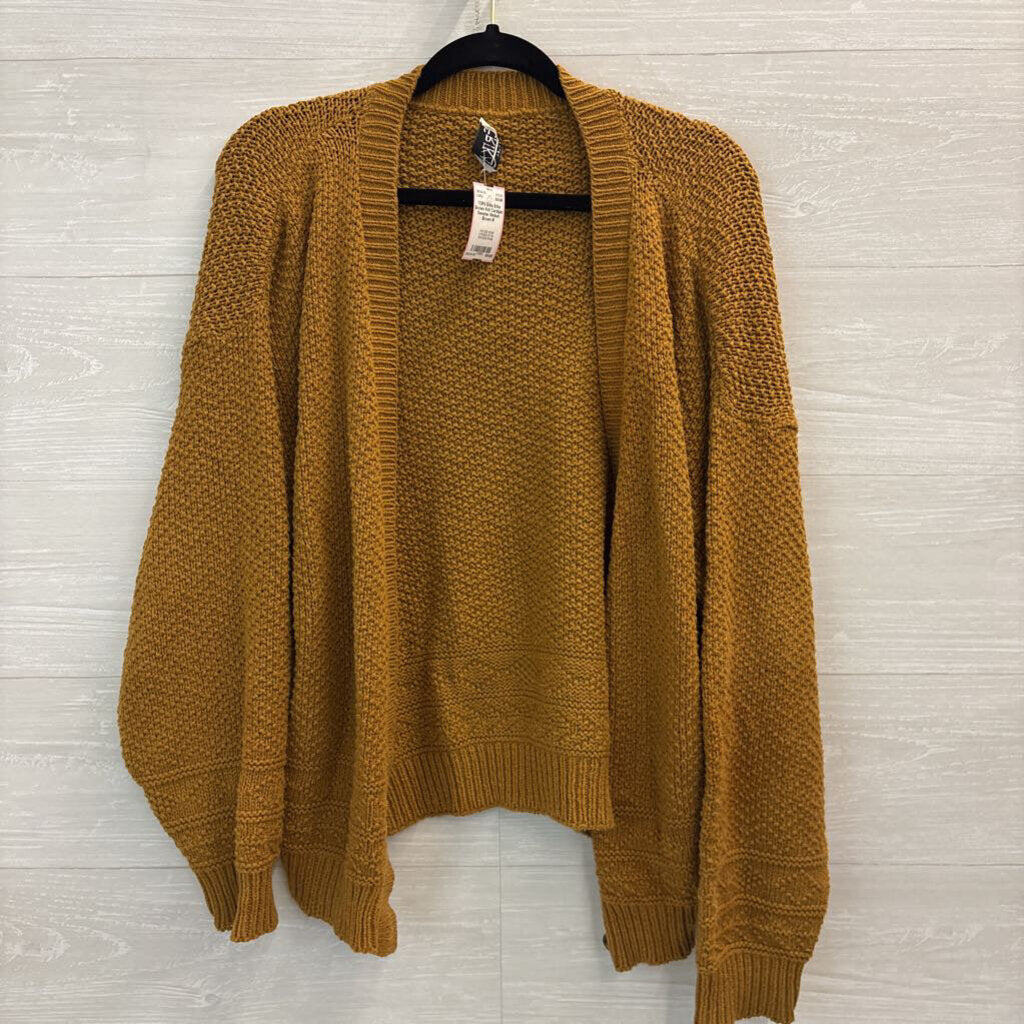 Erika Brown Knit Cardigan Sweater Medium