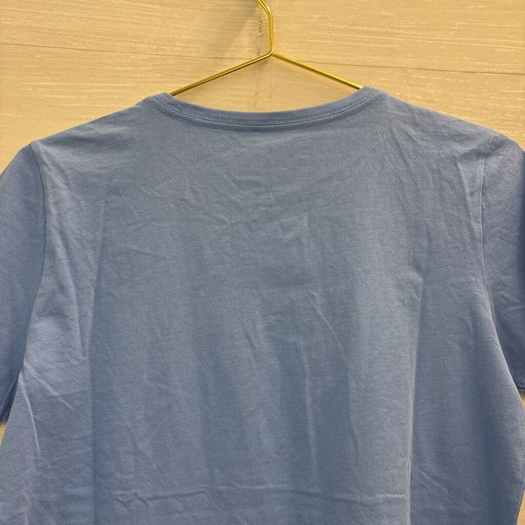 Life Is Good Blue Flower Short Sleeve Graphic Tee Medium