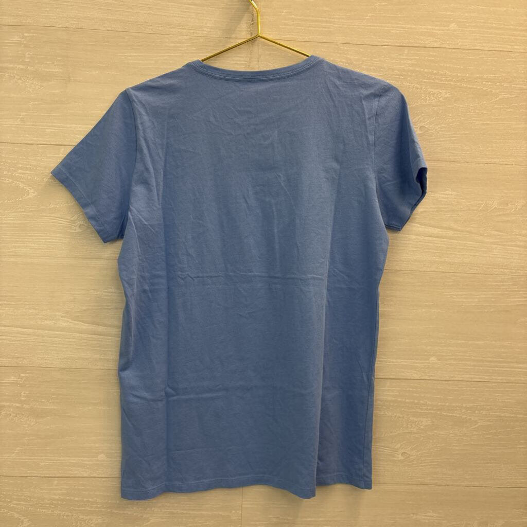 Life Is Good Blue Flower Short Sleeve Graphic Tee Medium