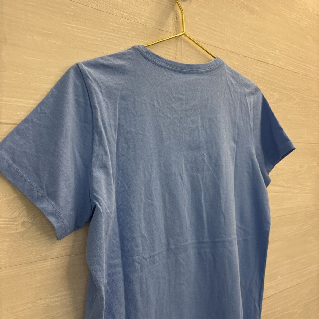 Life Is Good Blue Flower Short Sleeve Graphic Tee Medium