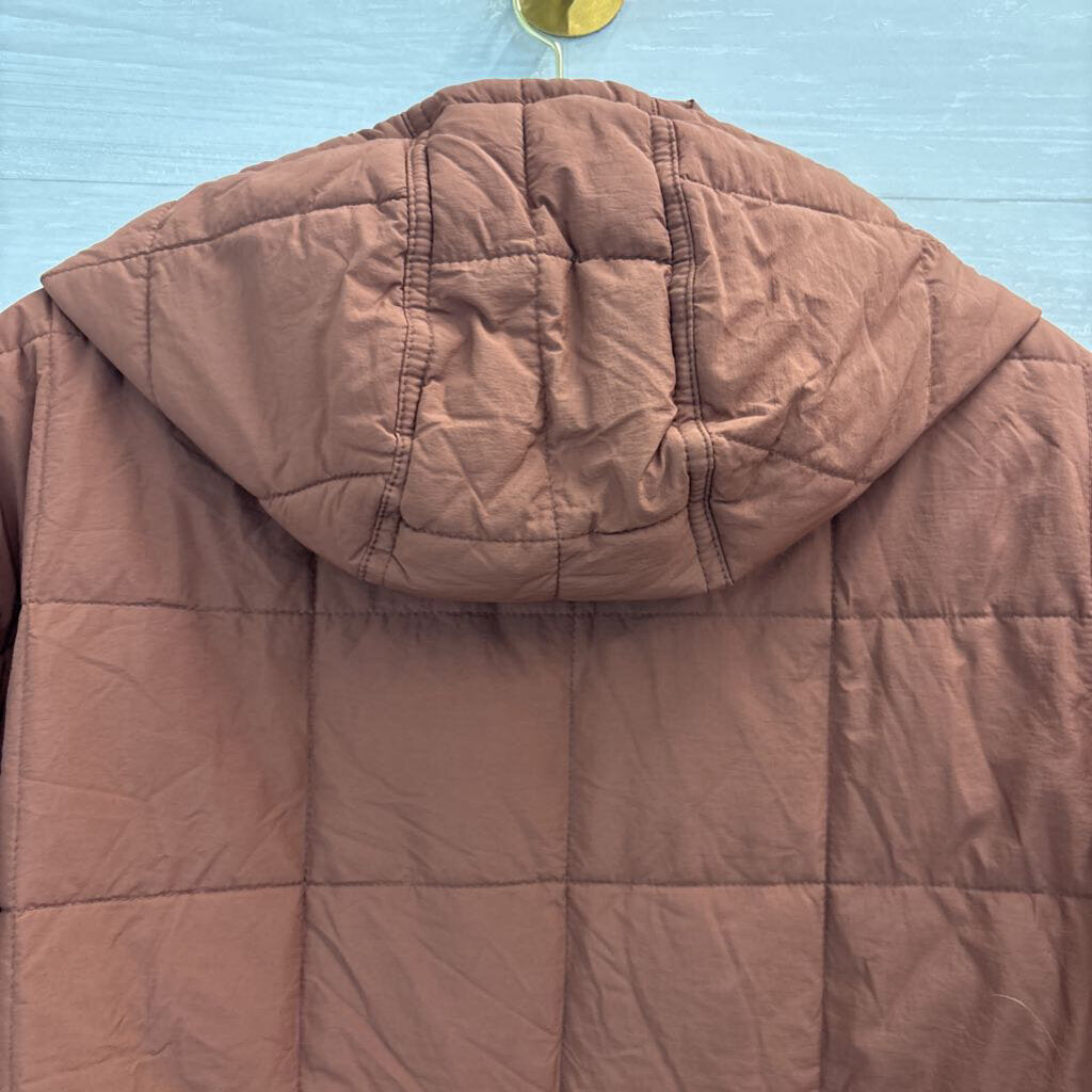 FP Movement Brown Pippa Packable Puffer Quarter Snap Pullover Jacket Small