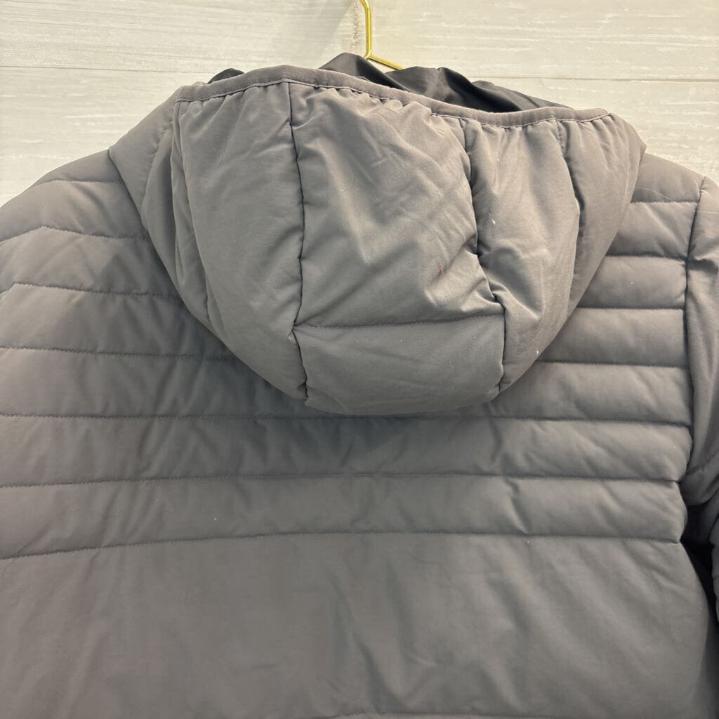 Columbia Grey Puffer Turbo Down Hooded Jacket Medium