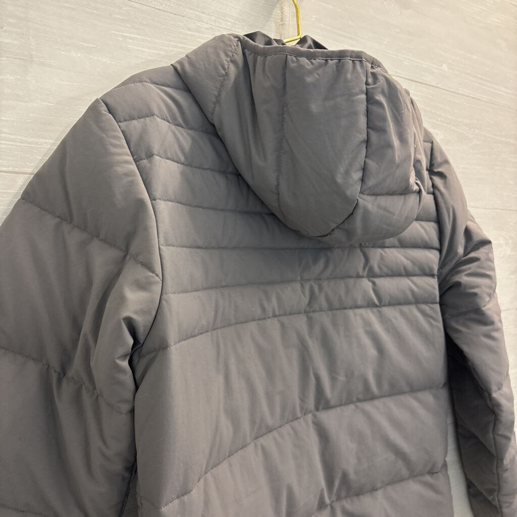 Columbia Grey Puffer Turbo Down Hooded Jacket Medium