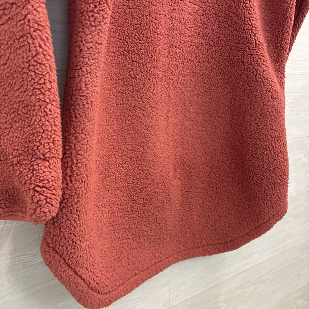 Columbia Brick Red CSC Sherpa Fleece Hooded Long Jacket Large