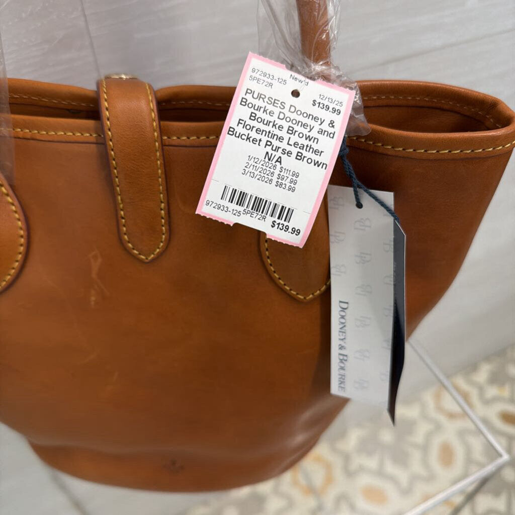 Dooney and Bourke Brown Florentine Leather Bucket Purse