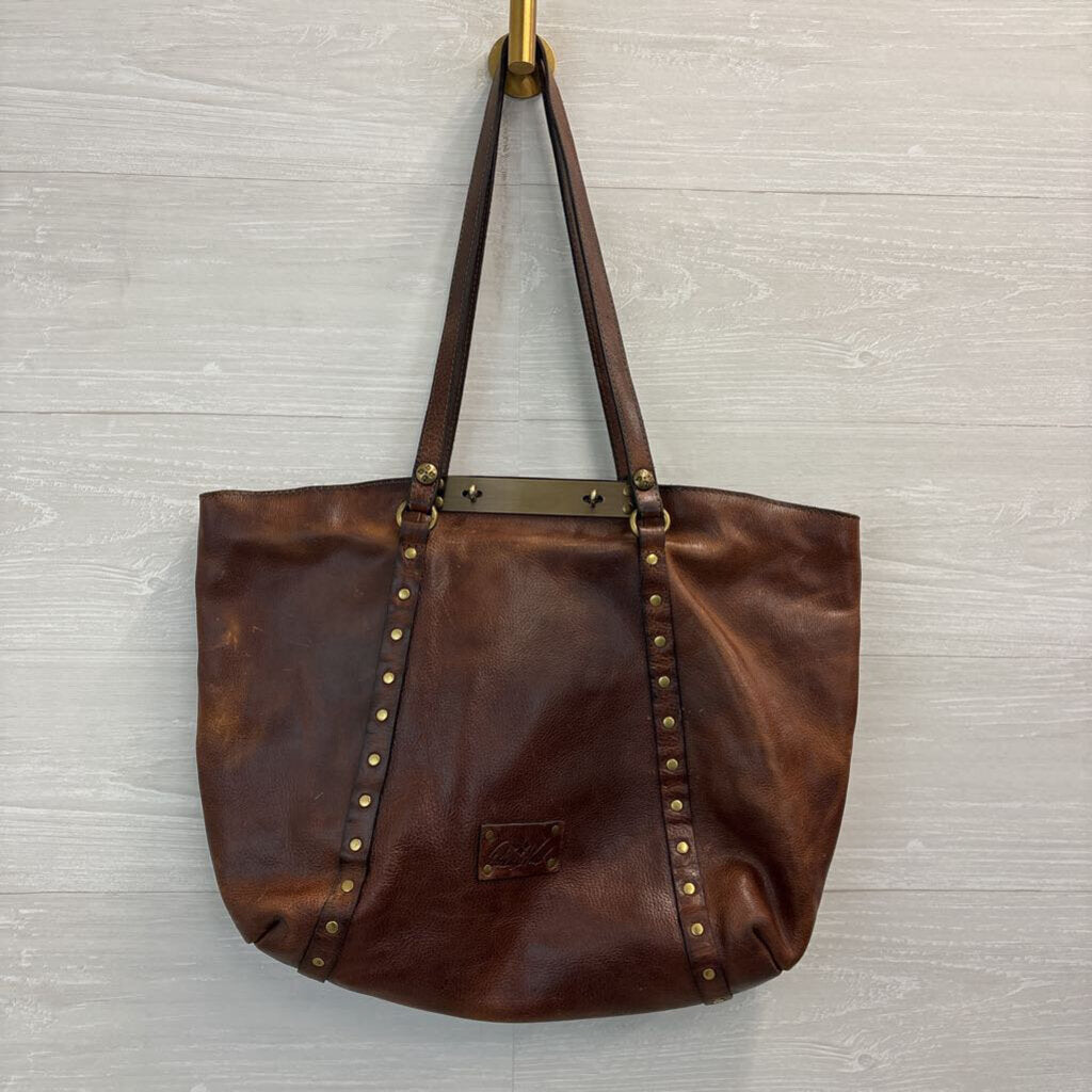 Patricia Nash Brown Distressed Leather Benvenuto Heritage Shoulder Purse