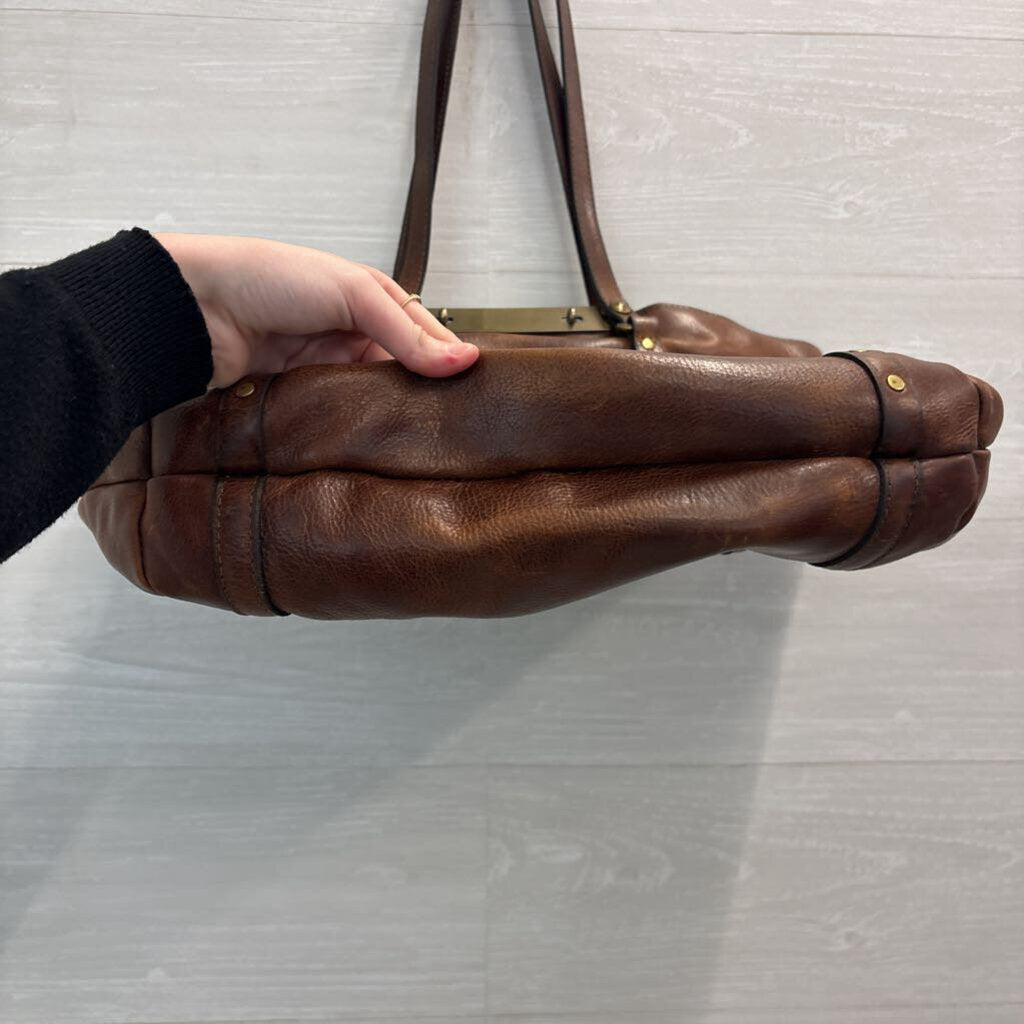 Patricia Nash Brown Distressed Leather Benvenuto Heritage Shoulder Purse